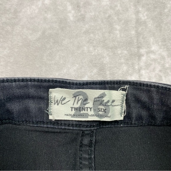 Free People Jeans 26 Black Youthquake Flare Bell Bottom High Crop Stretch Pant - Picture 8 of 16